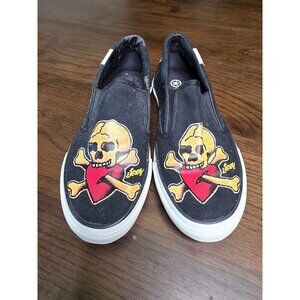 Sailor Jerry Converse Slip-On Shoes With Skull & Crossbones Design